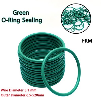 Grün Fluorocarbon Gummi O-Ring Dichtungsdichtung Dichtung Gasket OD 6.5-520 mm