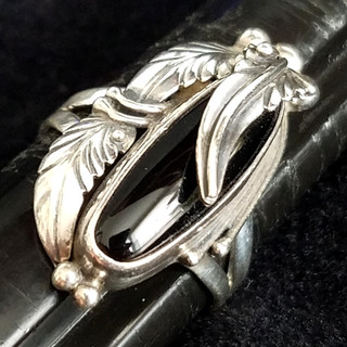 Vintage Navajo Gilo & Grace NAKAI Sterling Silver & Black Onyx Sz 8 Ring 6.3g