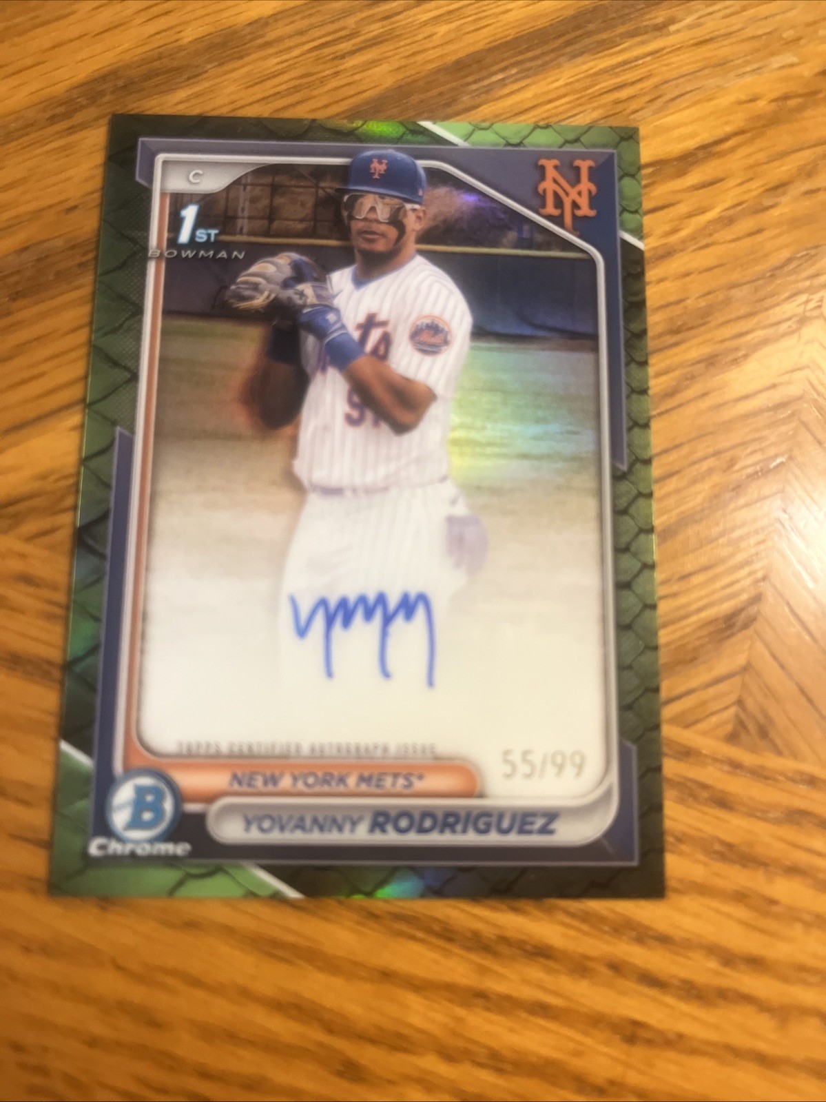2024 Bowman 1st Chrome Auto Autograph Green Reptilian Yovanny Rodriguez 55/99