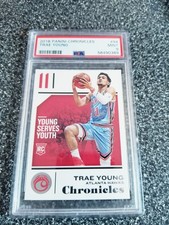 TRAE YOUNG 2018-19 PANINI CHRONICLES RC PSA 9 MINT HAWKS #94