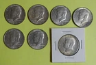 Lot (7) Kennedy Half Dollars 1967+1968D+1969D struck in 40% silver