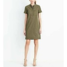 J. Crew Lyocell Cotton Short Sleeve Military Shirt Dress Utility Shift Dress S