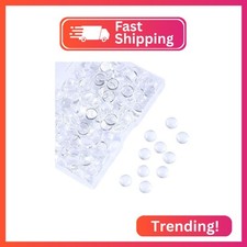 HAUTOCO 200pcs 10mm Glass Cabochons Round Clear Cabochons Dome Tiles for Earring