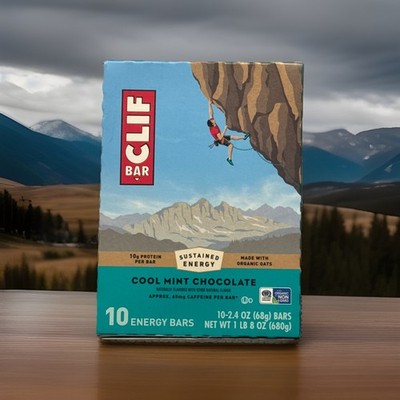 CLIF BAR - Energy Protein Bars - 10 Count , Cool Mint Chocolate EXP 01/27