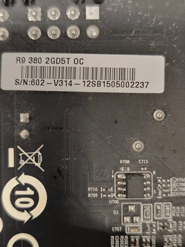MSI R9 380 2GD5T OC Graphics Card - Used, Working - Image 3 of 4