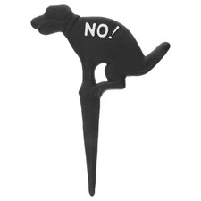 Dog Garden Insert Yard Sign Cast Iron Dog Shaped Lawn Decor No Pooping Pet Wa...