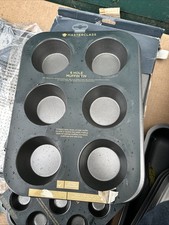 MasterClass Muffin Cake Baking Tray 6 Extra Large Hole Non Stick 35x26cm CHEAP
