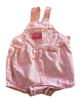 Vintage Oshkosh B'gosh Pink Bubble Romper Floral Babies Print USA Size 18 Months
