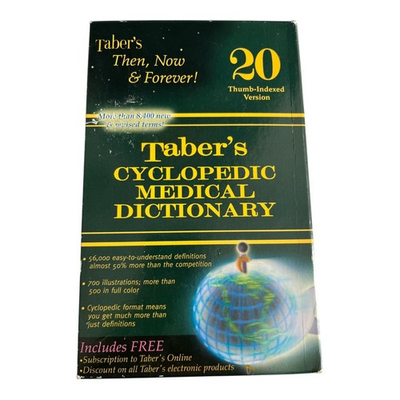 #ad Taber’s Cyclopedic Medical Dictionary – 20th Edition Thumb Indexed Hardcover 20 $24.30