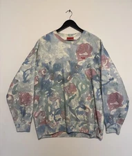 Brand New Supreme Small Box Logo Crewneck SS21 Watercolor Floral Size L BOGO