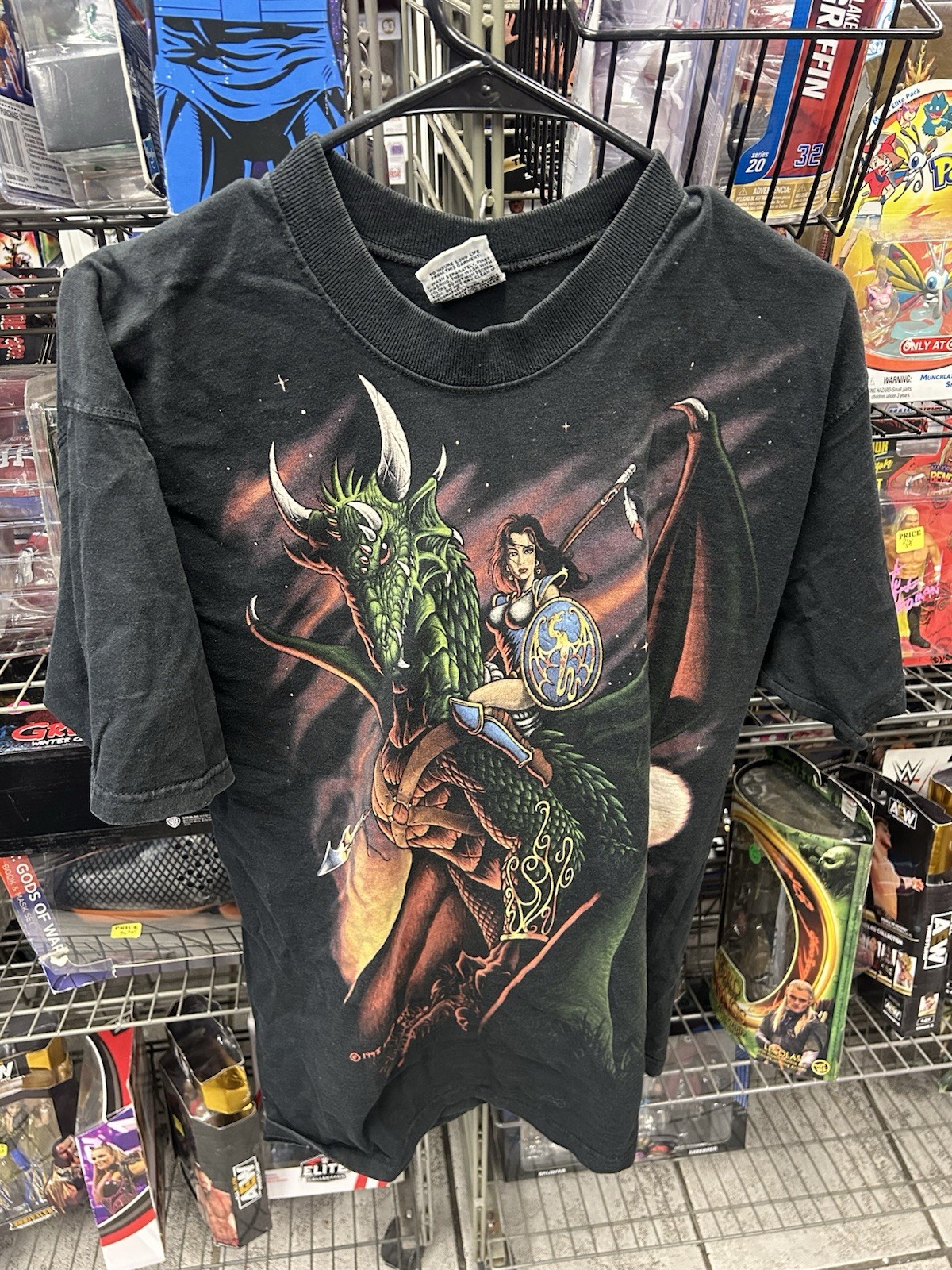 Liquid Blue 1998 Vintage Dragon Queen Double Sided T-Shirt Black Men's L Rare