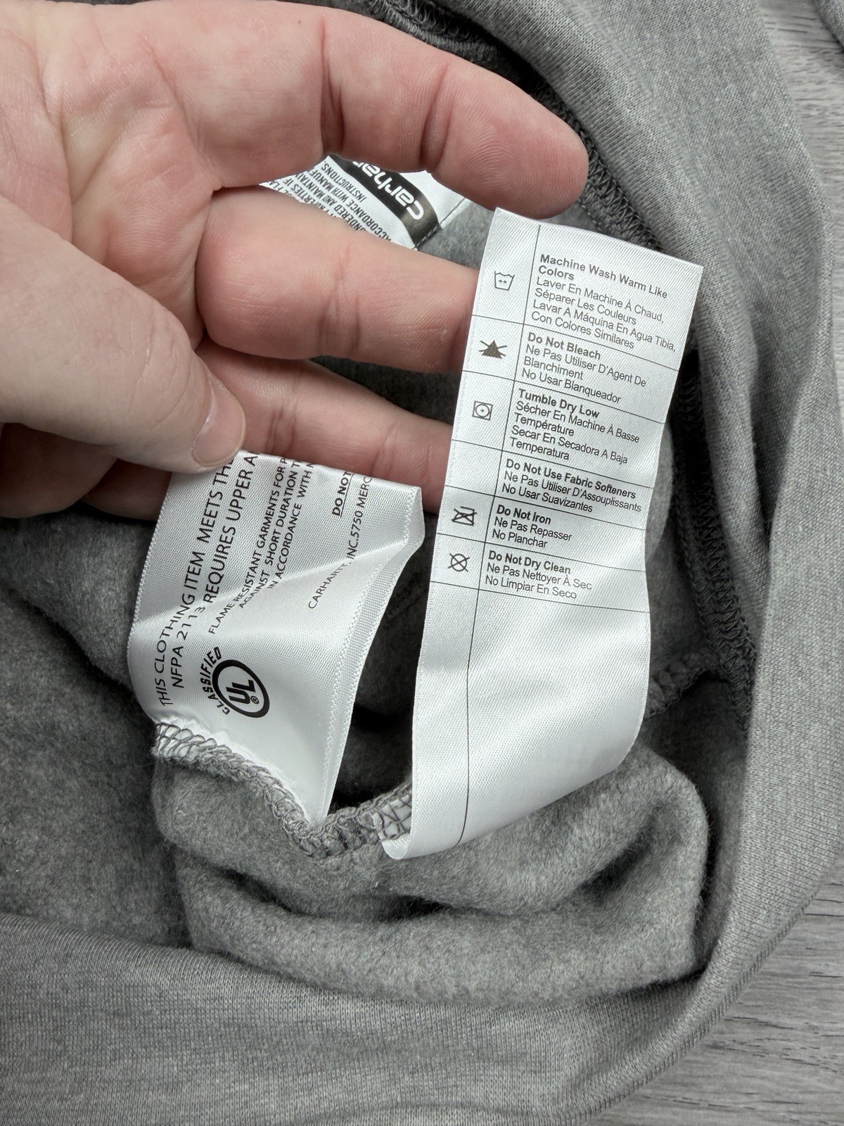 Carhartt FR Flame Resistant Zip Hoodie Grey – Carhartt Force – Medium Tall. image 7
