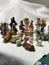 Nativity Crèche Manger Set 23 Figures Made In Italy Depose Hand Painted Vintage