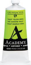 Academy Acrylic Paint, Gloss, 90Ml/3 Oz Metal Tube, Thalo Yellow Green