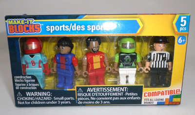 Make It Blocks Construction Blocks Sports Figures 5 Pieces Multicolor New In Box