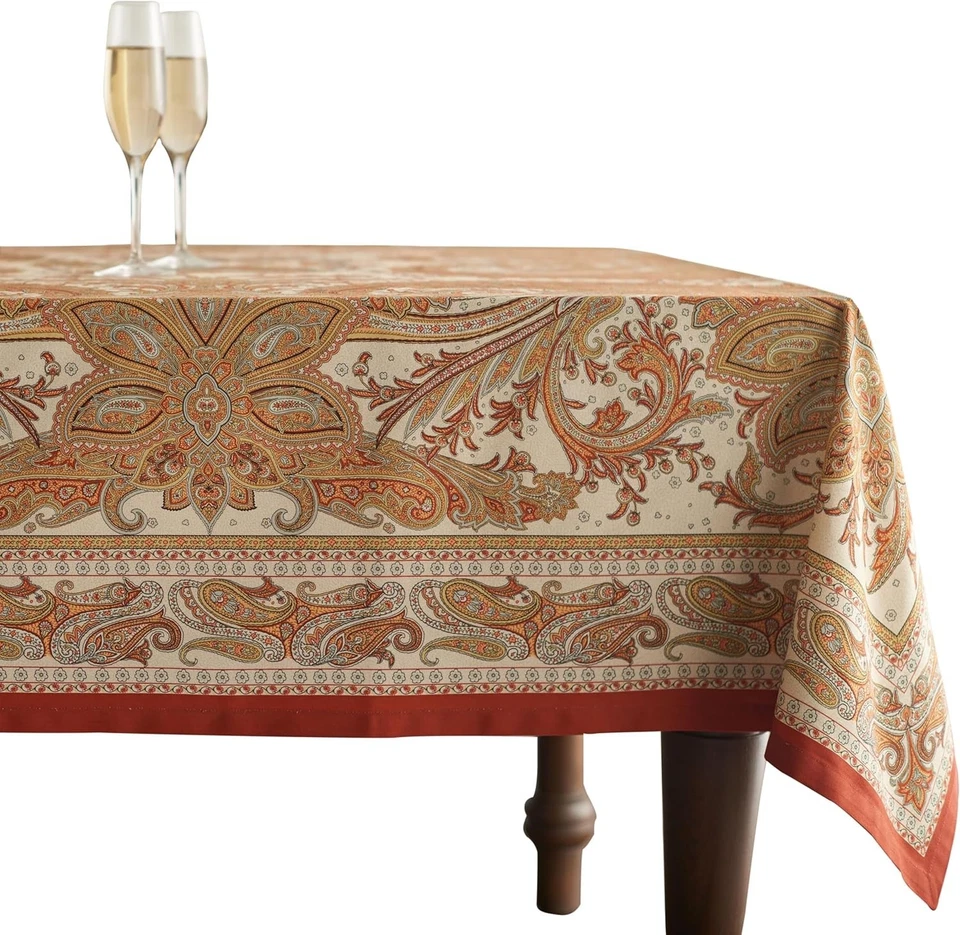 Stylish Cotton Tablecloth, 70 x 140 Inches - Perfect for Weddings & Everyday Use - Image 3 of 4