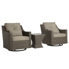 CHITA Patio Wicker Chair, 360° Swivel Outdoo...