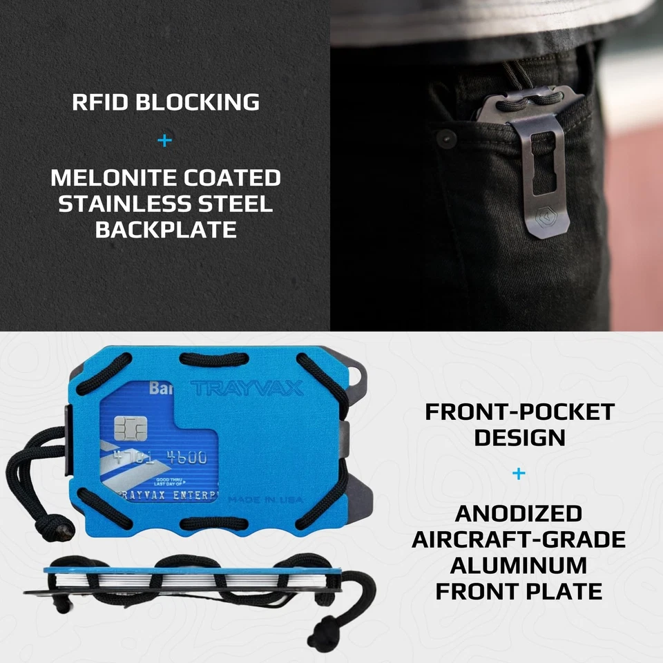 Original 2.0 Wallet, RFID Front Pocket Tactical Metal Credit Card Holder with... - Image 4 of 4