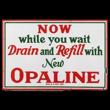 PORCELAIN SINCLAIR OPALINE ENAMEL SIGN 30X20 INCHES DOUBLE SIDED