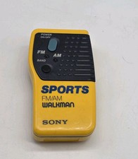Sony Yellow Sports AM/FM Walkman Radio SRF-8 With Belt Clip EXCELLENT COND.