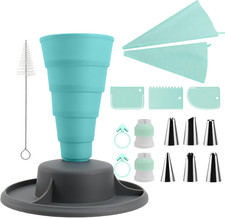 KOUHA Spritzbeutelständer Set Faltbarer Konditor Spritzbeutelhalter Spritztüllen