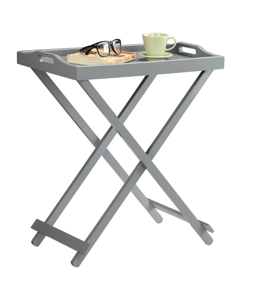 Convenience Concepts Designs2Go 22 Inch Grey Tray Table Fully Assembled - Image 4 of 4