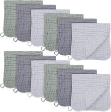12 Pack Muslin Burp Cloths - Large 20" X 10", Ultra Absorbent 100 Cotton for...