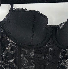 NWT ARIANNE Black Lace Corset Bustier Top Adjustable Straps Lingerie Sz Small