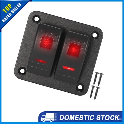 Universal Auto LED Wippschalter Panel Wasserdicht Rot DC 12V 24V 1er Set
