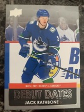Jack Rathbone   2021-22 upper Deck Debut Dates