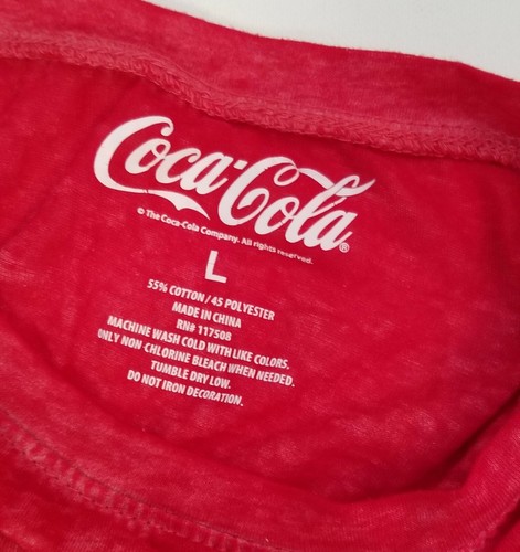 Womens Super Soft Coca Cola Red Acid Wash T Shirt Large - Picture 11 of 12