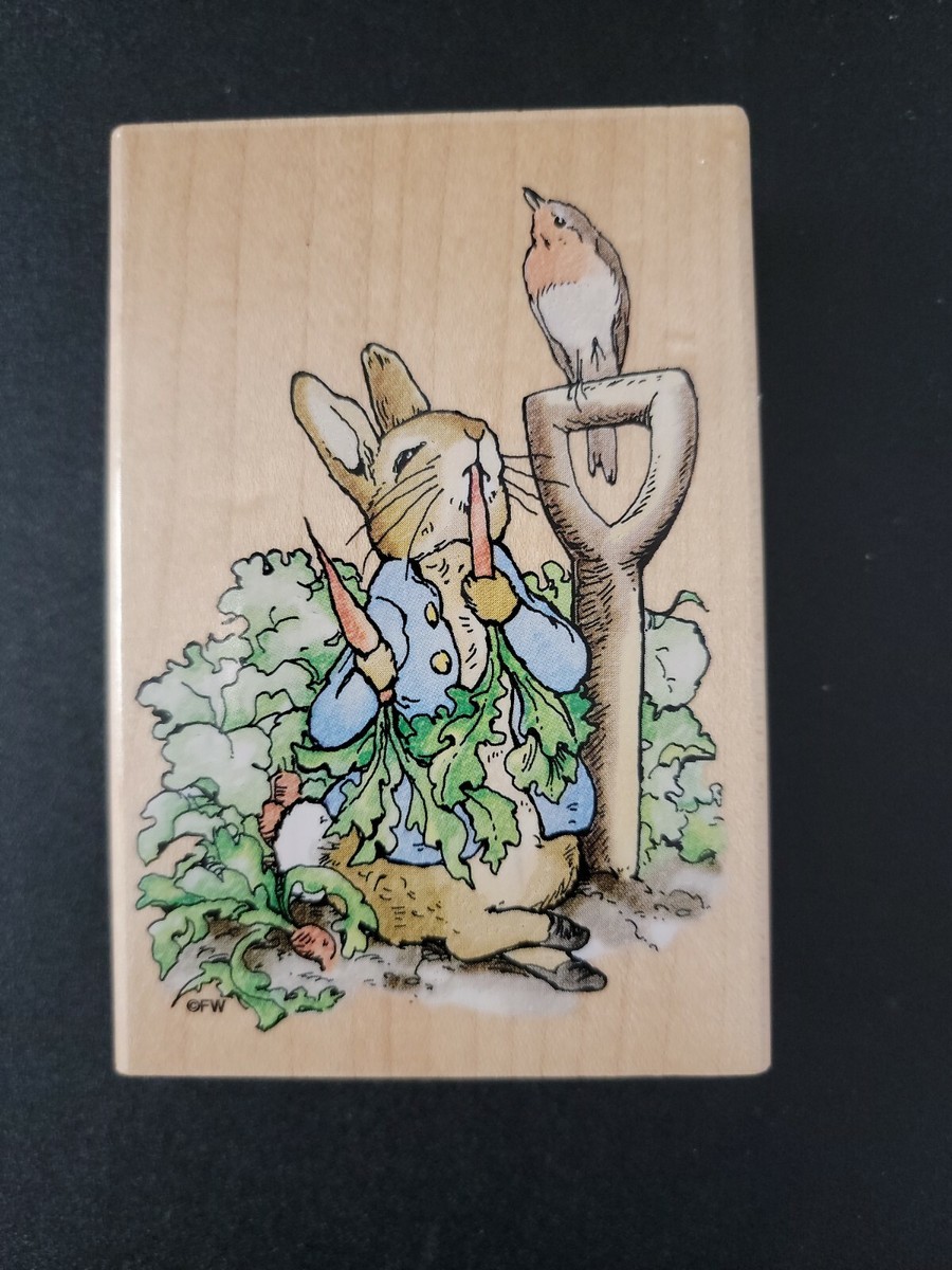 絵本・児童書 un.petit.ruban Stampendous Beatrix Potter Peter Rabbit w radishes Wood