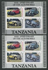 TANSANIA ABART AUTO CARS OLDTIMER ** ERROR COLOR MNH RAR !! d6616