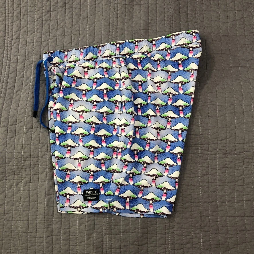 Baúl de baño WESC Board Shorts para hombre XL azul estampado de setas Festival de Suecia Foto 3 de 4