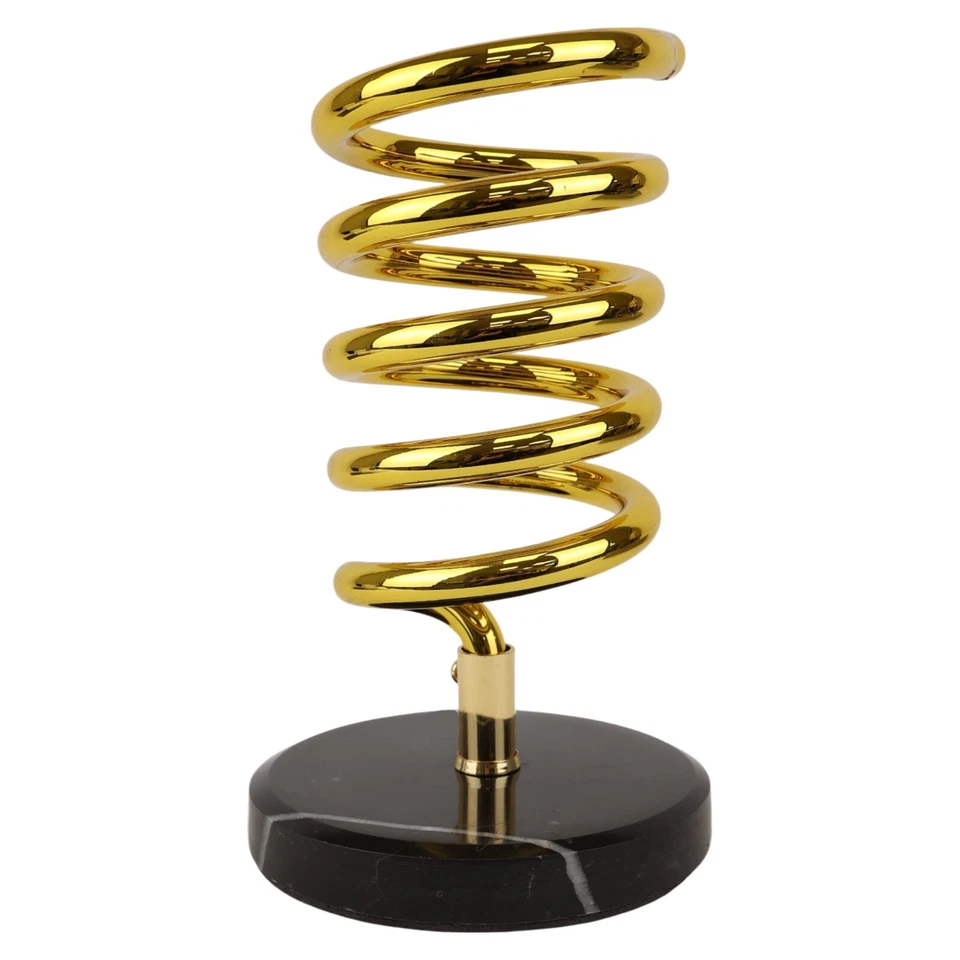 Hair Dryer Stand Acrylic Spiral Holder with Marble Base, Gold - Eson