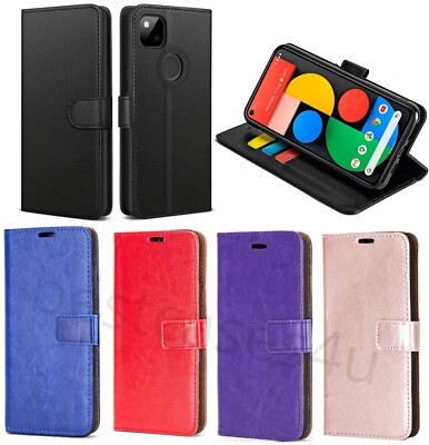 Für Google Pixel 4a Handy Hülle Leder Flip Case Gel Bumper Wallet Book Cover