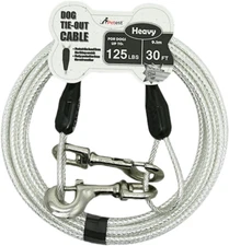 30Ft Reflective Tie-Out Cable for Heavy Dogs up to 125 Pounds