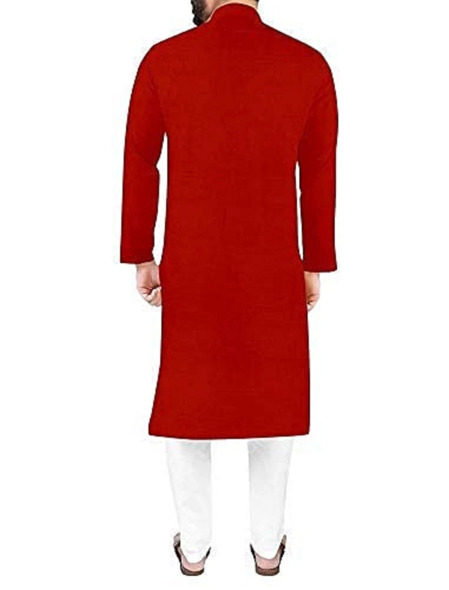 Red white kurta pajama new arrivals