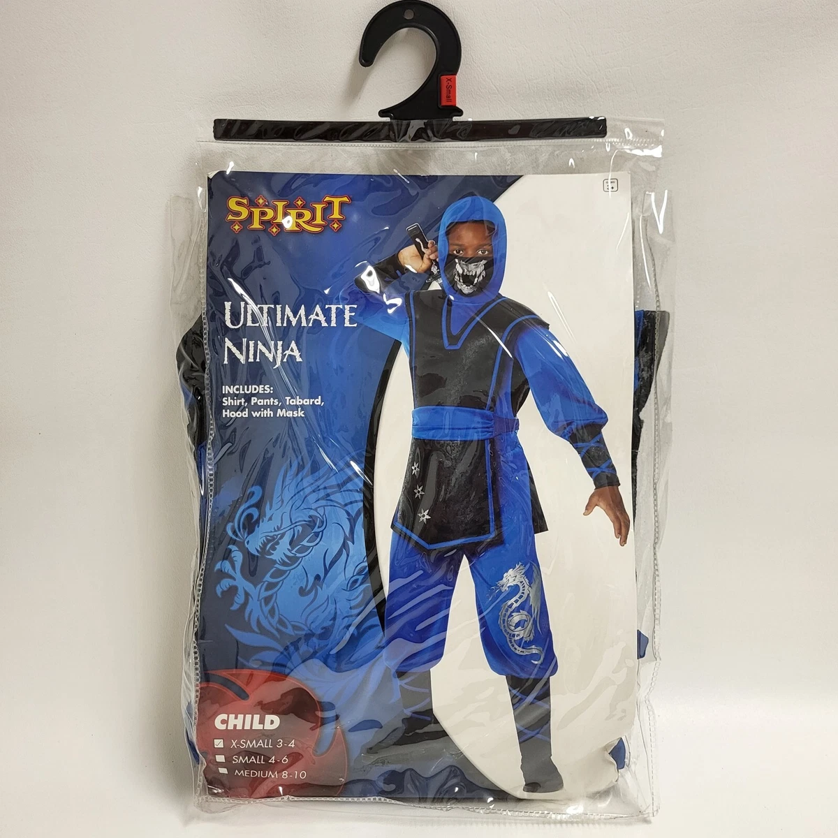 Spirit Halloween ULTIMATE NINJA Kids Child Boy s Size XS 3 4