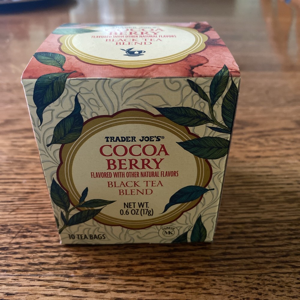 Trader Joes Cocoa Berry Black Tea Blend Box Of 10 Tea Bags. Limited Time