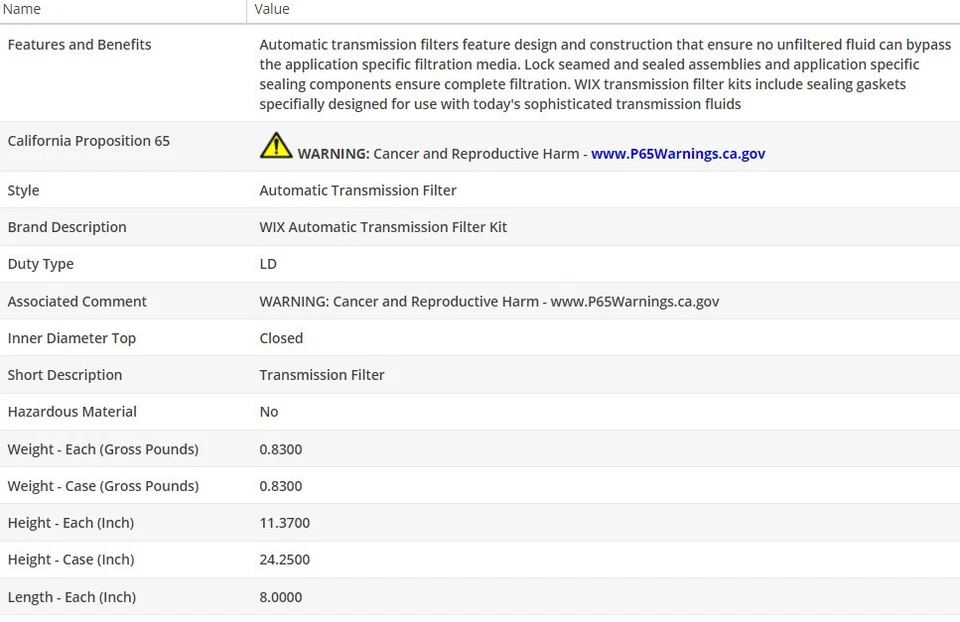 Filtro de aceite tipo OEM WIX para MERCEDES-BENZ 250 1971-1973 L6-2,8 L Foto 3 de 4