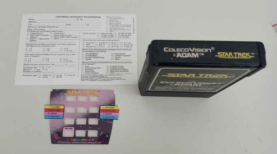 1983 Star Trek: Strategic Operations Simulator ColecoVision Cart & Overlay - Image 2 of 4
