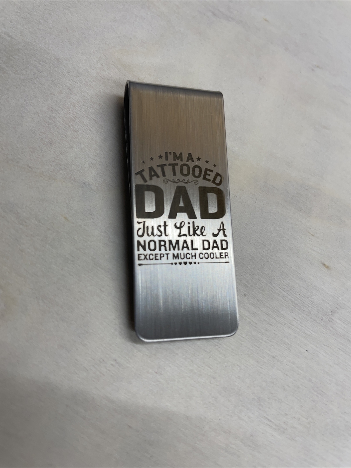 Sleek Stainless Steel Money Clip Wallet with Engraved Silver Card Holder  -image