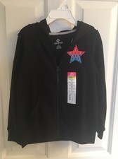 NWT- Girls Okie Dokie Black Zip-Up Hoodie-Size 5 Medium