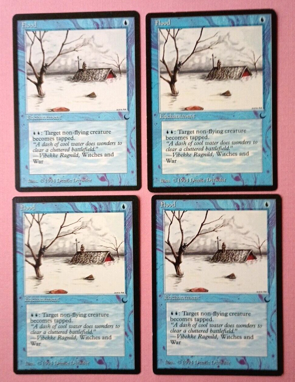 Magic the Gathering MTG The Dark FLOOD  X4 U LP/EX  1994 Vintage Nice!!