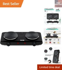 Efficient Electric Hot Plate: 1800W Dual Burner for Quick and Safe Cooking