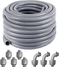 1/2 inch 25 Foot Electrical Conduit Kit,Flexible Non Metallic Liquid Tight Elect