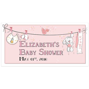 Custom Baby Shower Banner Personalized Baby Shower Backdrop Party