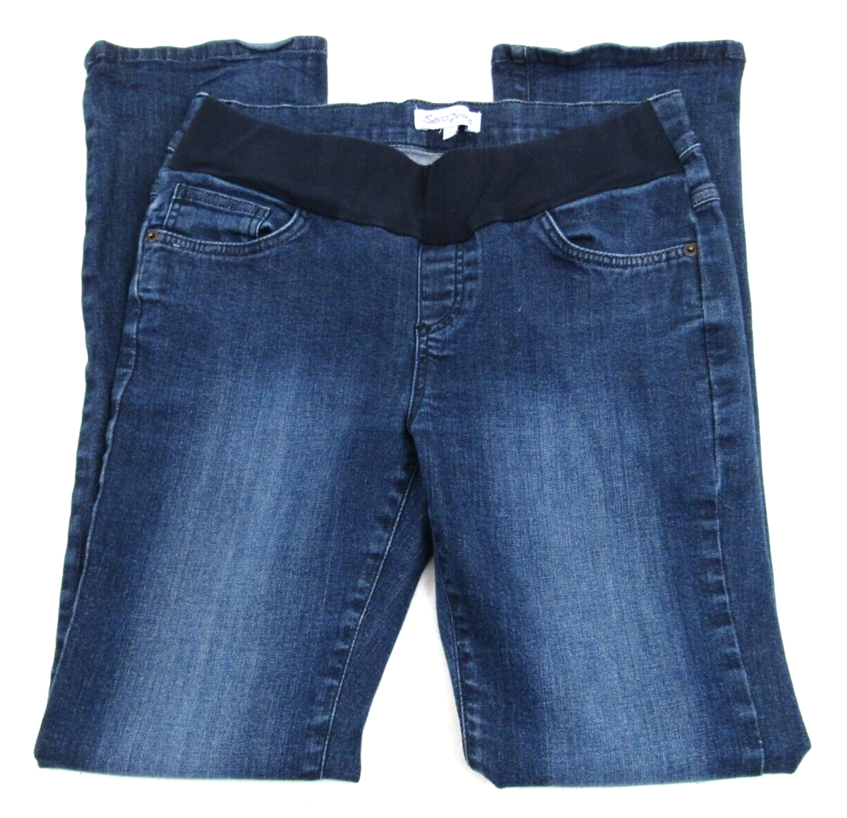 Seraphine Maternity Mid-Rise Bootcut-Leg Women's Size Blue Cotton Denim  Jeans