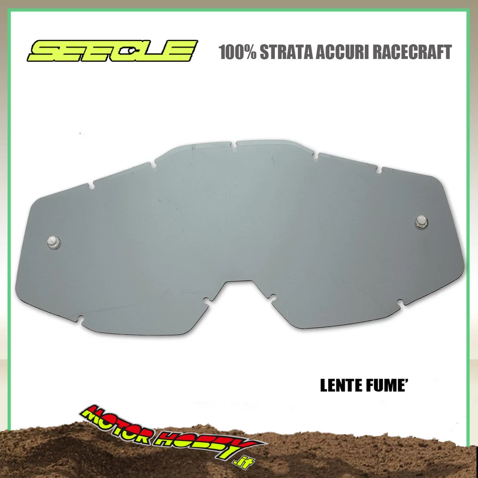 LENTE SEECLE COMPATIBILI OCCHIALI CROSS 100% STRATA 2 ACCURI 2 RACECRAFT 2 FUME'